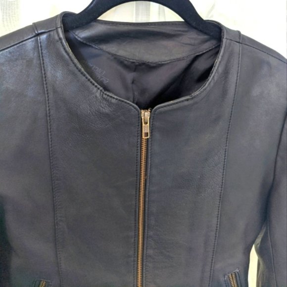 EASTER SALE DORMEIUL ENGLAND Sz S genuine soft leather black motorcycle jacket - Picture 4 of 11